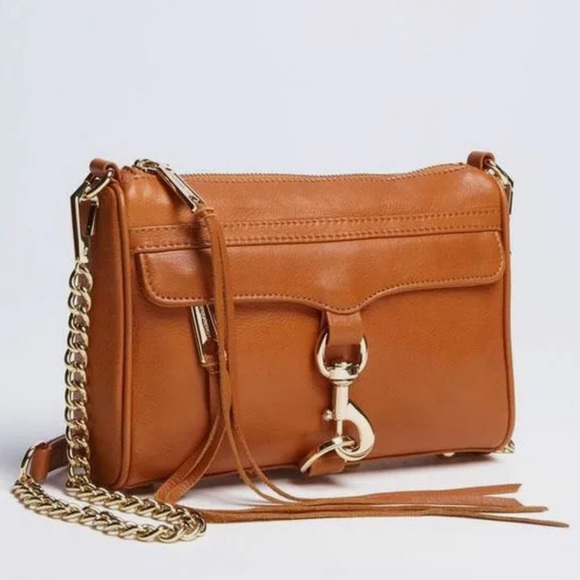 Rebecca Minkoff Handbags - Rebecca Minkoff Tan Leather Crossbody Bag with Gold Hardware